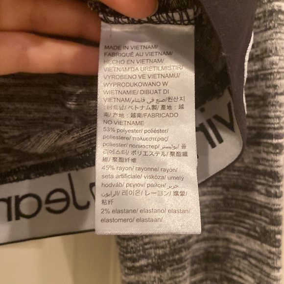 Gray and white long sleeve crop top by Calvin Klein, Size Medium - Picture 4 of 6